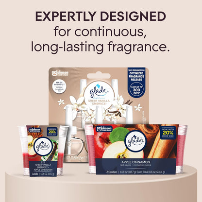 Glade 1-Wick Scented Candle Jar, Clean Linen, Air Freshener Infused with Essential Oils, 4.08 Oz, 2 Count