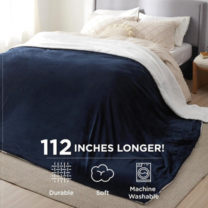 Bedsure GentleSoft Sherpa Fleece Throw Blanket for Couch, Non-Heated, Thick & Warm Cozy Blanket for Winter, Soft Fuzzy Plush Throw Gifts for Women and Men, Grey, 50x60 Inches