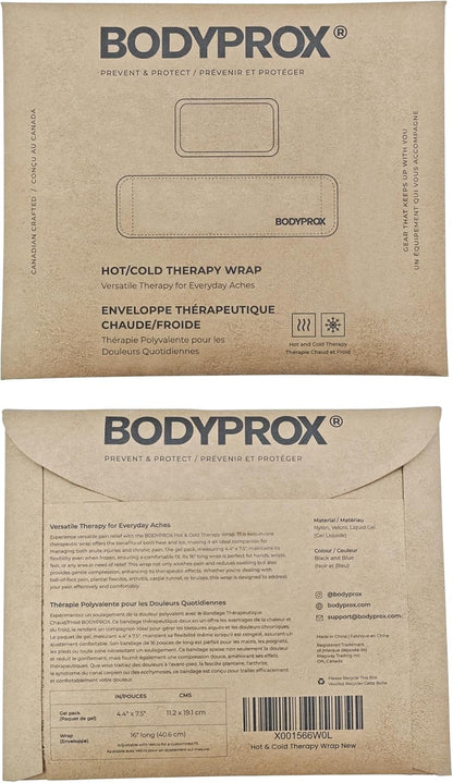 BODYPROX Cold & Hot Therapy Wrap, Reusable Gel Pack for Pain Relief. Great for Sprains, Muscle Pain, Bruises, Injuries, Etc. (Foot, Arm, Elbow, Ankle).