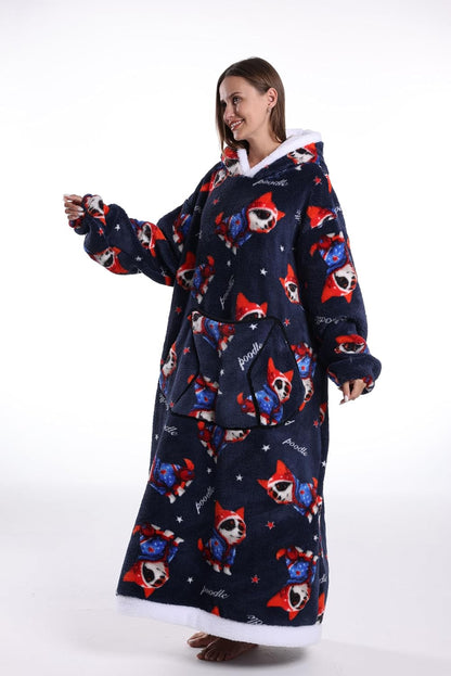 Capecage Blanket Hoodie, Long Hooded Blanket Sweatshirt as Birthday Gifts for Women Men, Long Wearable Blanket for Women Men.