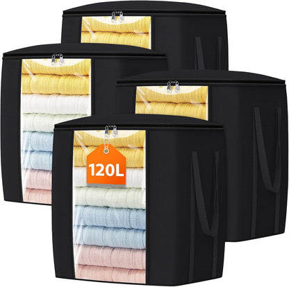 TasticTotes 120L Extra Large Blanket Clothes Storage Bags, Gray