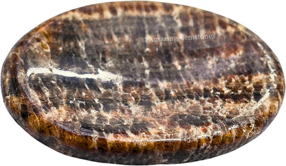 Amazing Gemstone Labradorite Thumb Worry Stone, Anxiety Stone, Healing Crystals - Piedra Crystal Fidget for Gift, Meditation, Calming, Relaxation, Stress Relief - Colors A