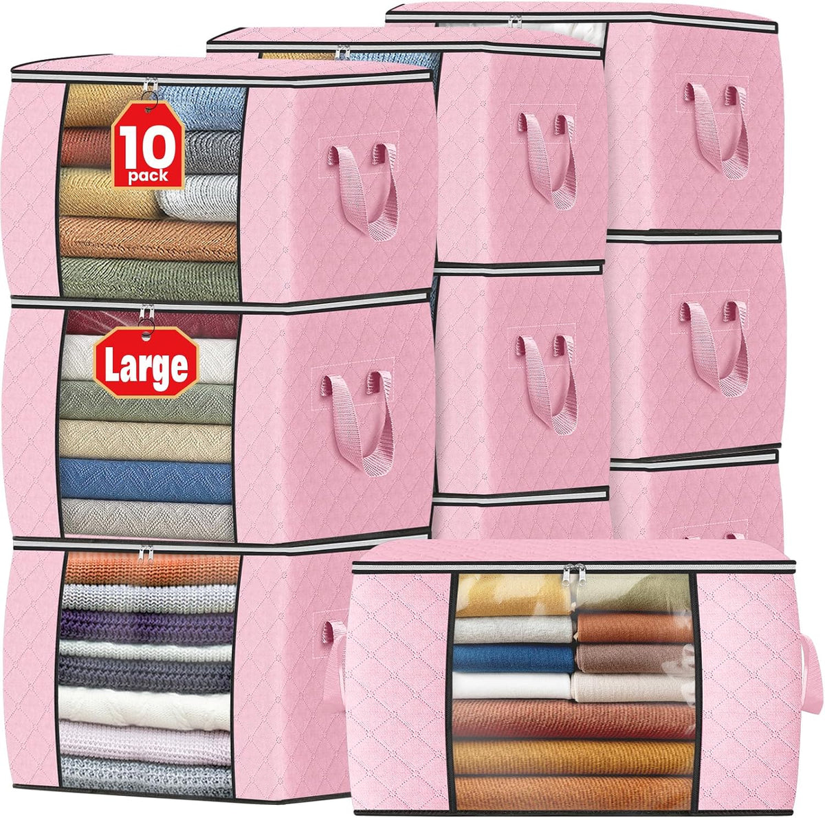 Fab totes Storage Bags for Clothes Blanket Storage Bins with Lids