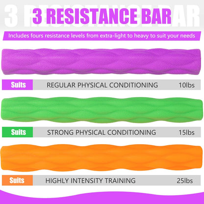 DICYWUDI Flex Therapy Bar and Grip Strength Trainers set, Physical Therapy & Resistance Bar for Golfers Elbow, Tendinitis, Wrist,Forearms Pain, Improve Grip Strength and Relieve Pain