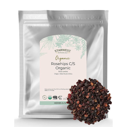 Starwest Botanicals Rosehips Organic, Seedless, Non-GMO - Bulk 1 lb Bag
