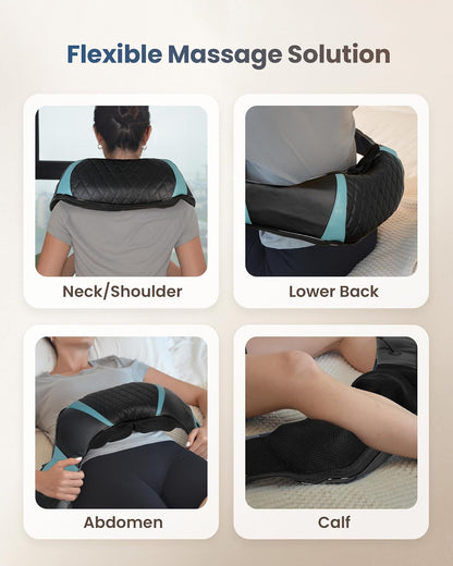 COMFIER Cordless Neck and Shoulder Massager with Heat, Wearable 4D Shiatsu Deep Tissue Kneading for Desk Workers and Drivers, Hands-Free Straps, FSA Eligible HSA Gift