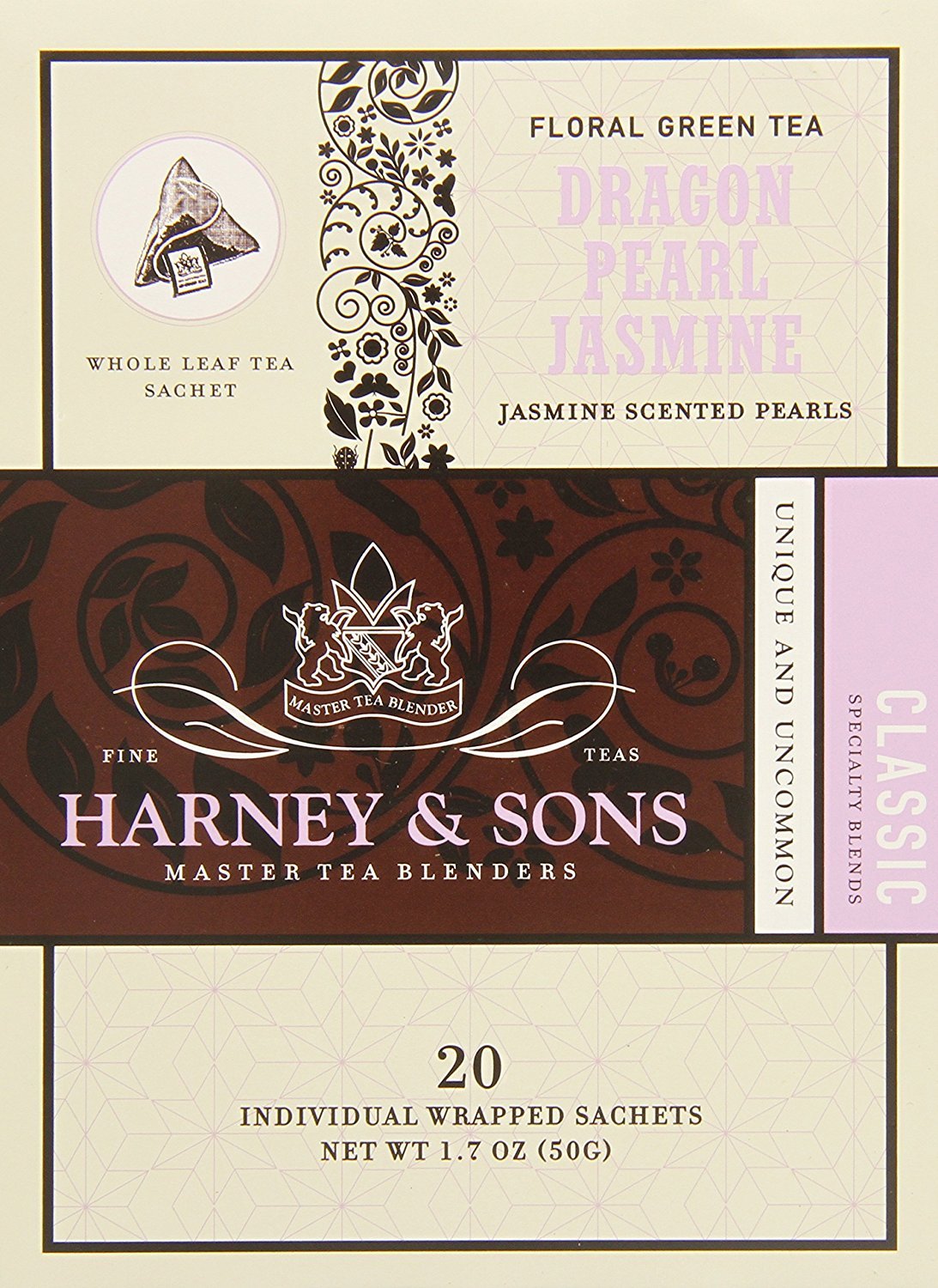 Harney & Sons Dragon Pearl Jasmine Tea, 20 Wrapped Sachets