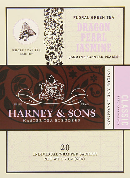 Harney & Sons Dragon Pearl Jasmine Tea, 20 Wrapped Sachets