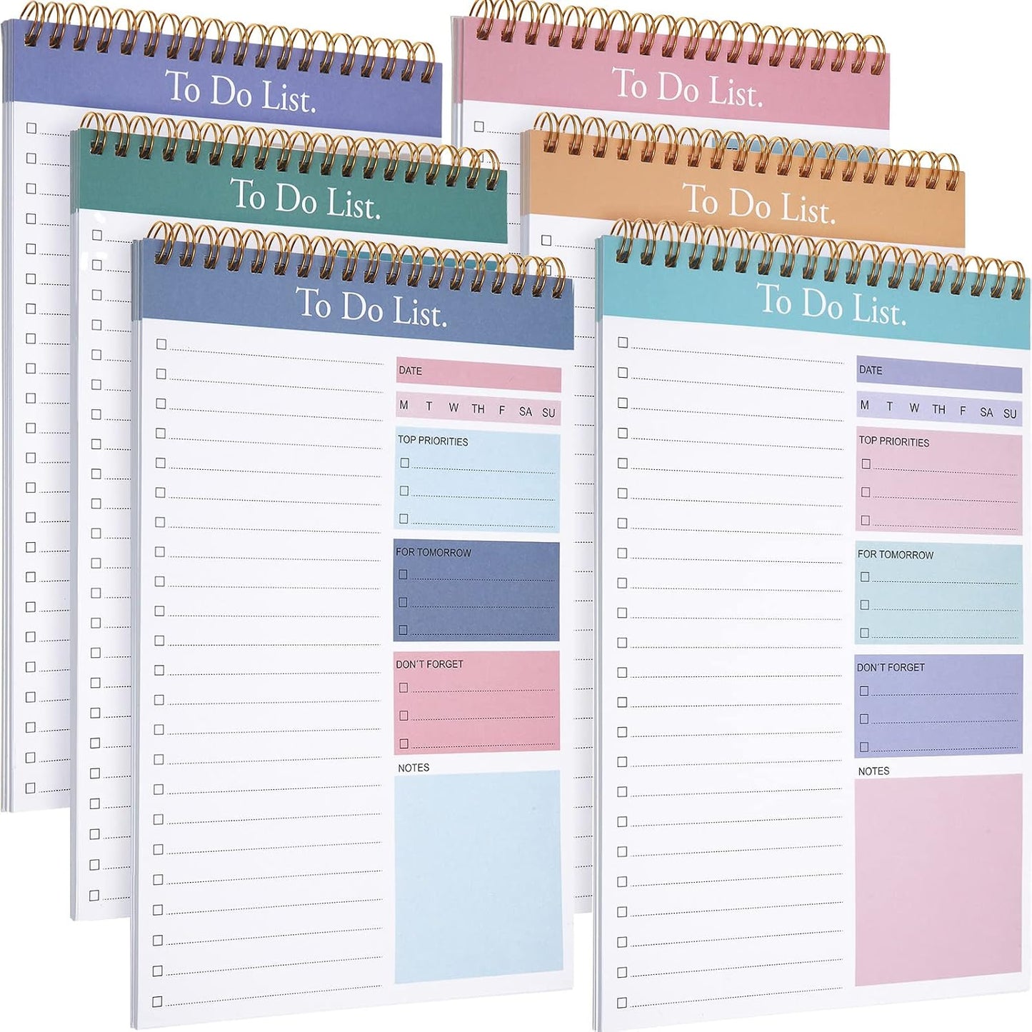 Thenshop 6 Pack To Do List Notepad Daily to Do List Note Notebook 52 Sheets