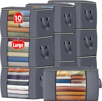 Fab totes Storage Bags for Clothes Blanket Storage Bins with Lids