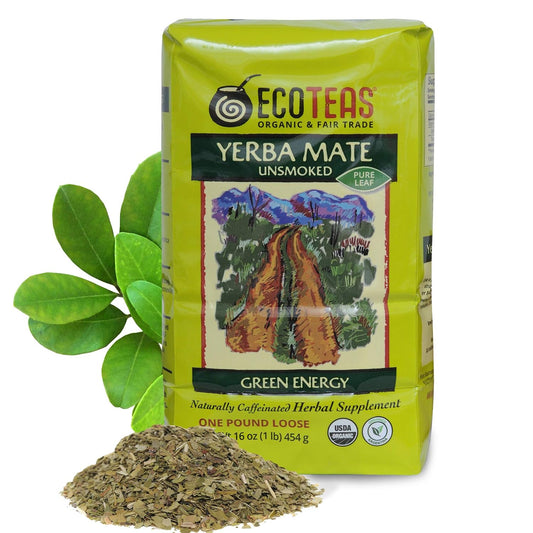 ECOTEAS Organic Yerba Mate Unsmoked Loose Tea Pure Leaf Cut 1 lb Pack of 1