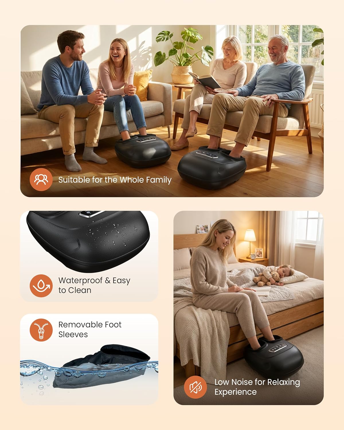 CILI Foot Massager with Heat, Shiatsu Foot Massager for Neuropathy & Plantar Fasciitis Relief, Gifts for Women Mom Dad,Heated Feet Massager with Deep Kneading,Compression,Vibration,FSA Eligible HSA