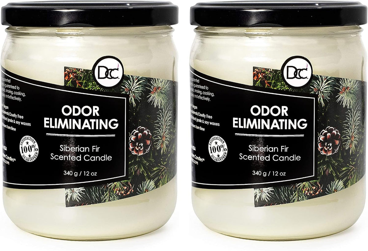 Vanilla Bean Odor Eliminating Highly Fragranced Candle - Eliminates 95% of Pet, Smoke, Food, and Other Smells Quickly - Up to 80 Hour Burn time - 12 Ounce Premium Soy Blend - Colors A