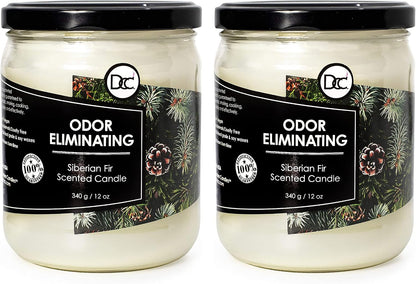 Vanilla Bean Odor Eliminating Highly Fragranced Candle - Eliminates 95% of Pet, Smoke, Food, and Other Smells Quickly - Up to 80 Hour Burn time - 12 Ounce Premium Soy Blend - Colors A
