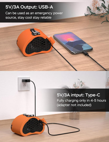 AddAcc Portable Waist Fan, 10000mAh Battery Operated, Rechargeable Clip On Belt, 10 Speed, 12000RPM Strong Airflow, Max 24H Working Time, Personal Shirt fan for Outdoor Work Jobsite Farms