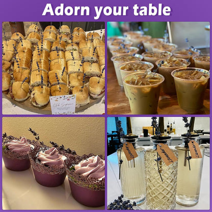 80+ Edible Dried Lavender Sprigs for Cocktail Garnish & Cake Decorating
