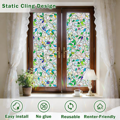 Frosted Glass Window Film, Decorative Sun Heat Blocking,Anti UV Save Energy