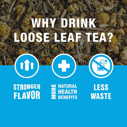 Tiesta Tea - Lavender Chamomile Herbal Tea, Loose Leaf, Calming Blend with Chamomile and Lavender, Caffeine-Free Herbal, Great for Hot or Iced Brews, Resealable Bulk Pouch, 200 Cups, 8 Ounce