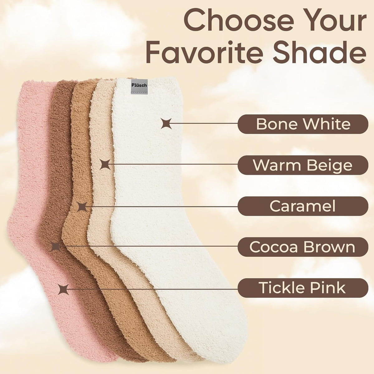 Plüsch Gift for Women – Ultra-Soft Cozy Cloud Socks in Kraft Envelope – Thoughtful Self-Care, Unique Birthday Gifts for Women