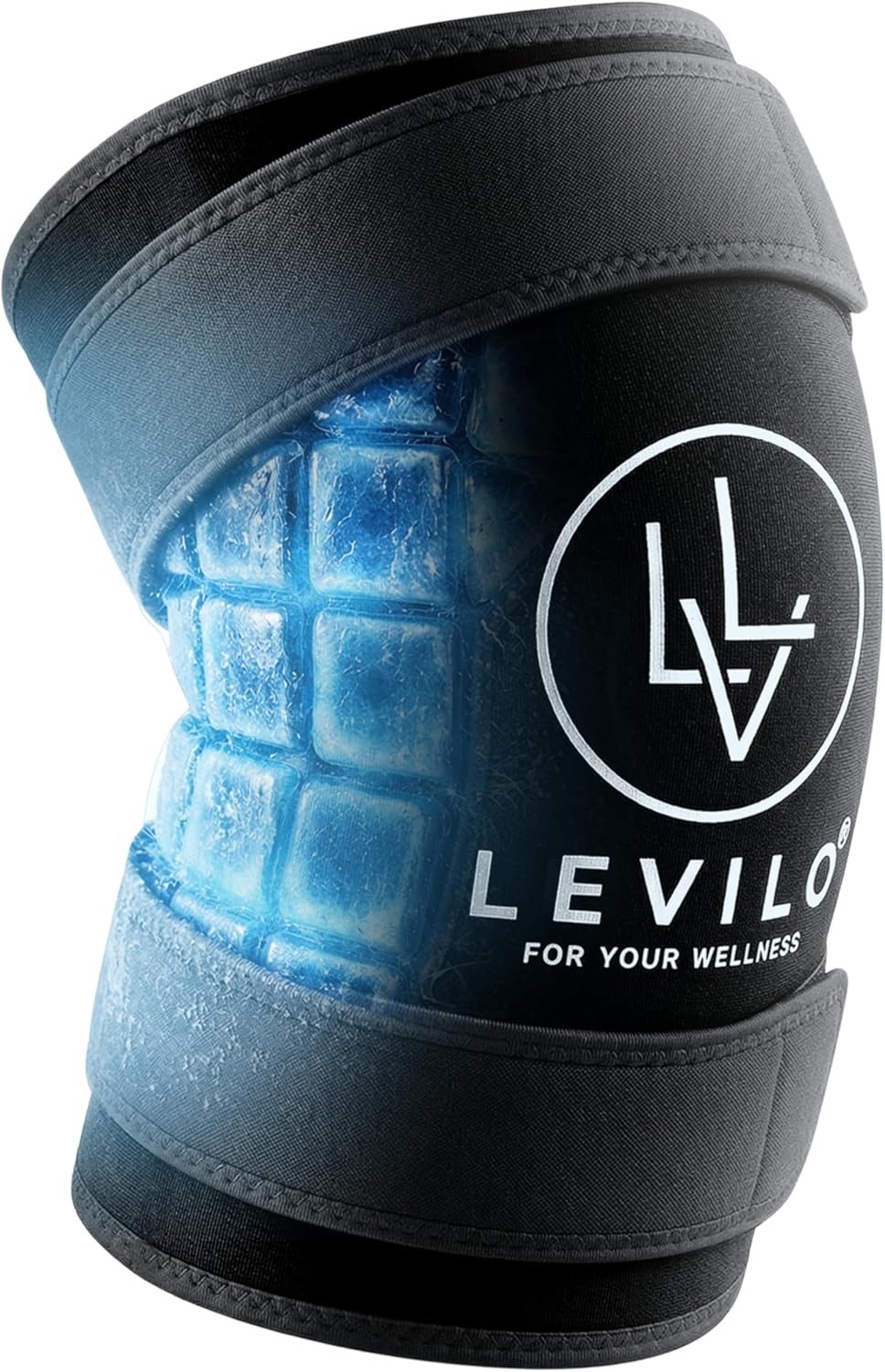 LEVILO Knee Ice Pack Wrap (with 2 Straps) – Ice Pack for Knee, 45-Min Long Cold Duration, Flexible When Frozen, Reusable Ice Packs for Injuries, Shoulder, Foot, Ankle, After Surgery