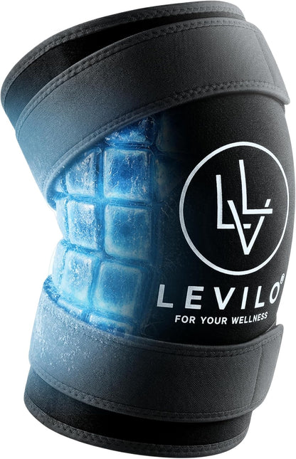 LEVILO Knee Ice Pack Wrap (with 2 Straps) – Ice Pack for Knee, 45-Min Long Cold Duration, Flexible When Frozen, Reusable Ice Packs for Injuries, Shoulder, Foot, Ankle, After Surgery