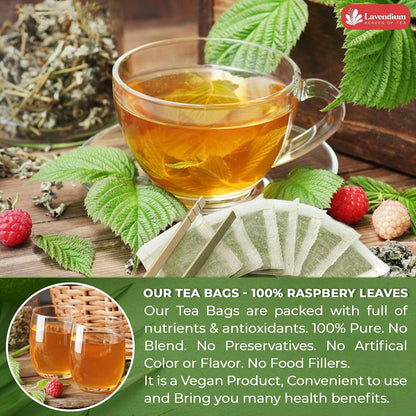 Lavendium Raspberry Leaf Tea Bags, Red Raspberry Leaf Tea