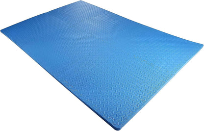 BalanceFrom Puzzle Exercise Mat 1/2" Thick, EVA Interlocking Foam Floor | Tiles for Home Gym, Mat for Home Workout Equipment, Floor Padding for Kids, Black, 24 in x 24 in x 1/2 in, 144 Sq Ft-36 Tiles