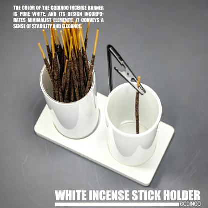 2 in 1 Incense Burner Holder for Sticks,Glass Incense Holder with Storage,Upside Down Incense Holder for Sticks with Glass Ash Catcher for Meditation Yoga Spa Room Home Decor[Full Black]