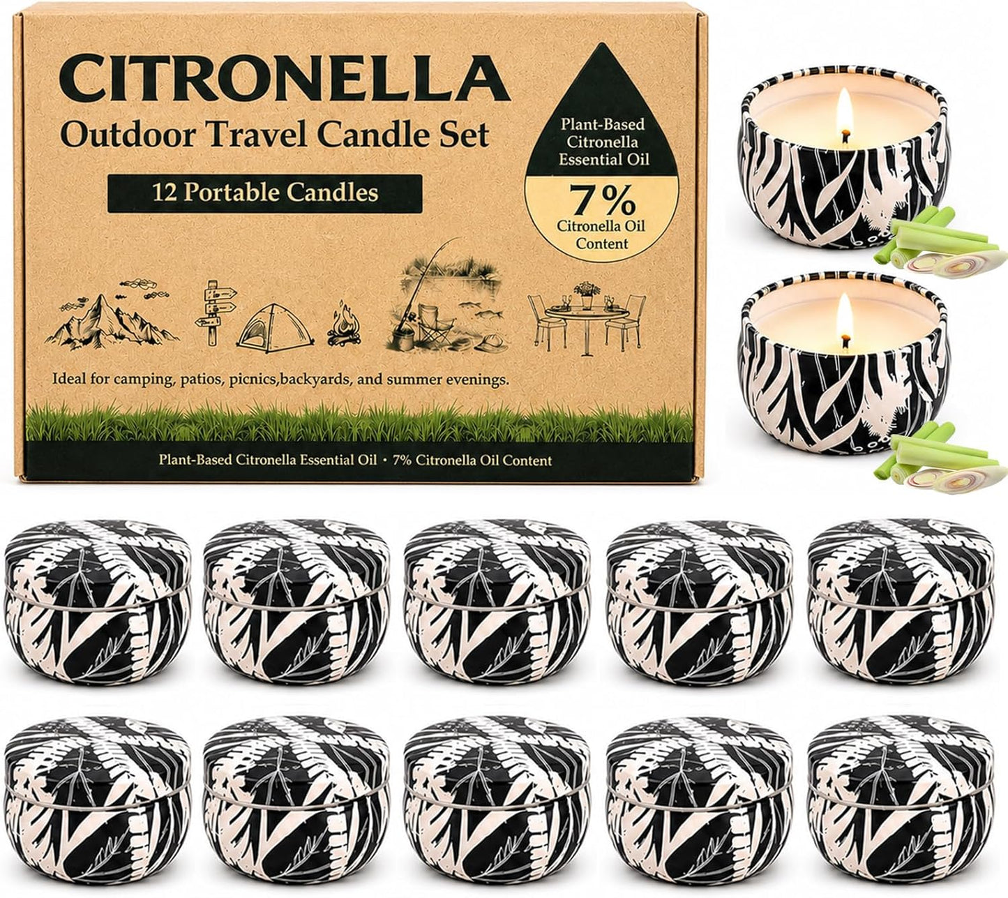 Scented Candles Gift Set, 12 Pack Soy Wax Candles for Home, 12 Scents, Aromatherapy Travel Tins with Gift Box for Women, Birthday, Housewarming, Relaxation