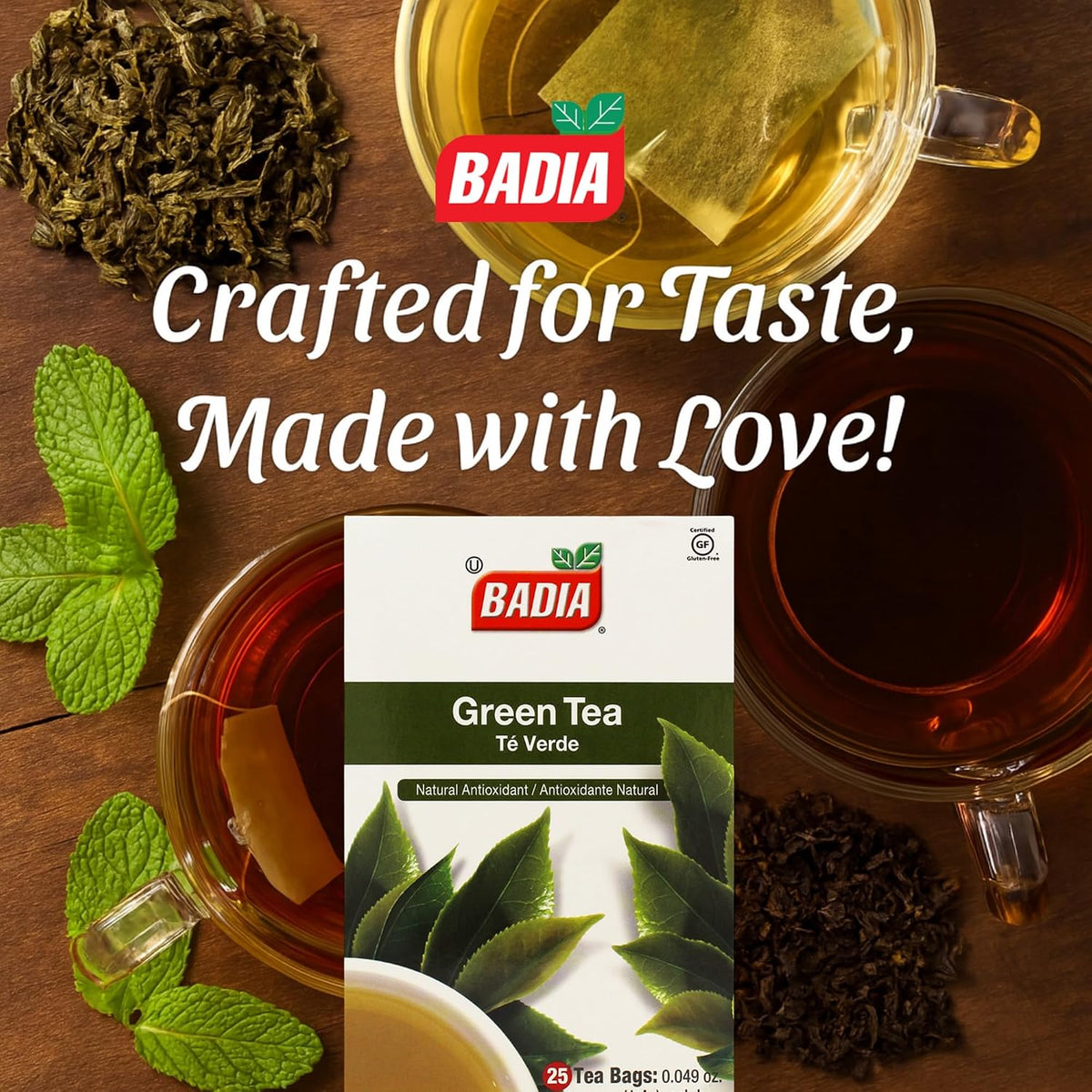 Badia Green Tea, 25 Bags – Refreshing Natural Antioxidant Tea with Smooth