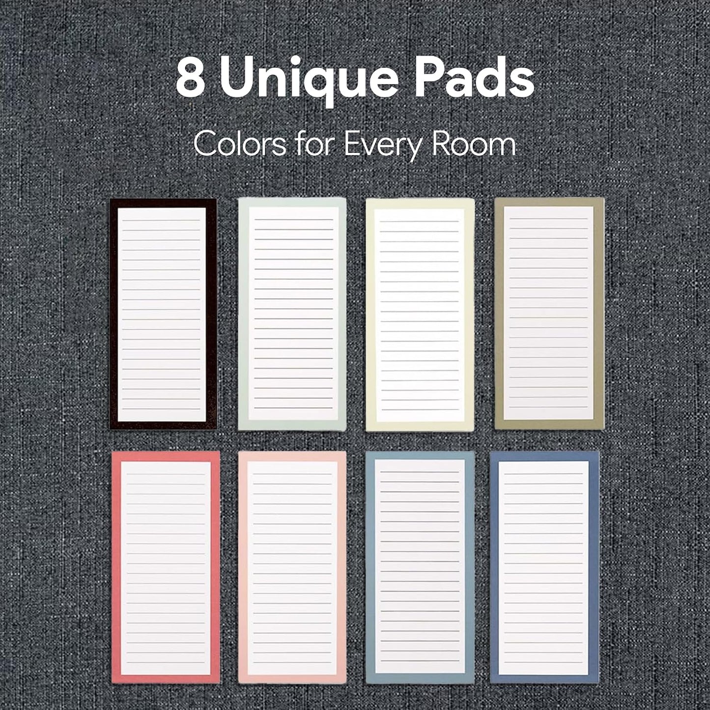 8 Magnetic Notepads – Notepads for Grocery List, Shopping List, To-Do List, Reminders -Strong Magnetic Back- Memo Notepad with Realistic Fruit Designs | 25 Sheets per Pad 7.5 x 3.5 inch (8 Pack)