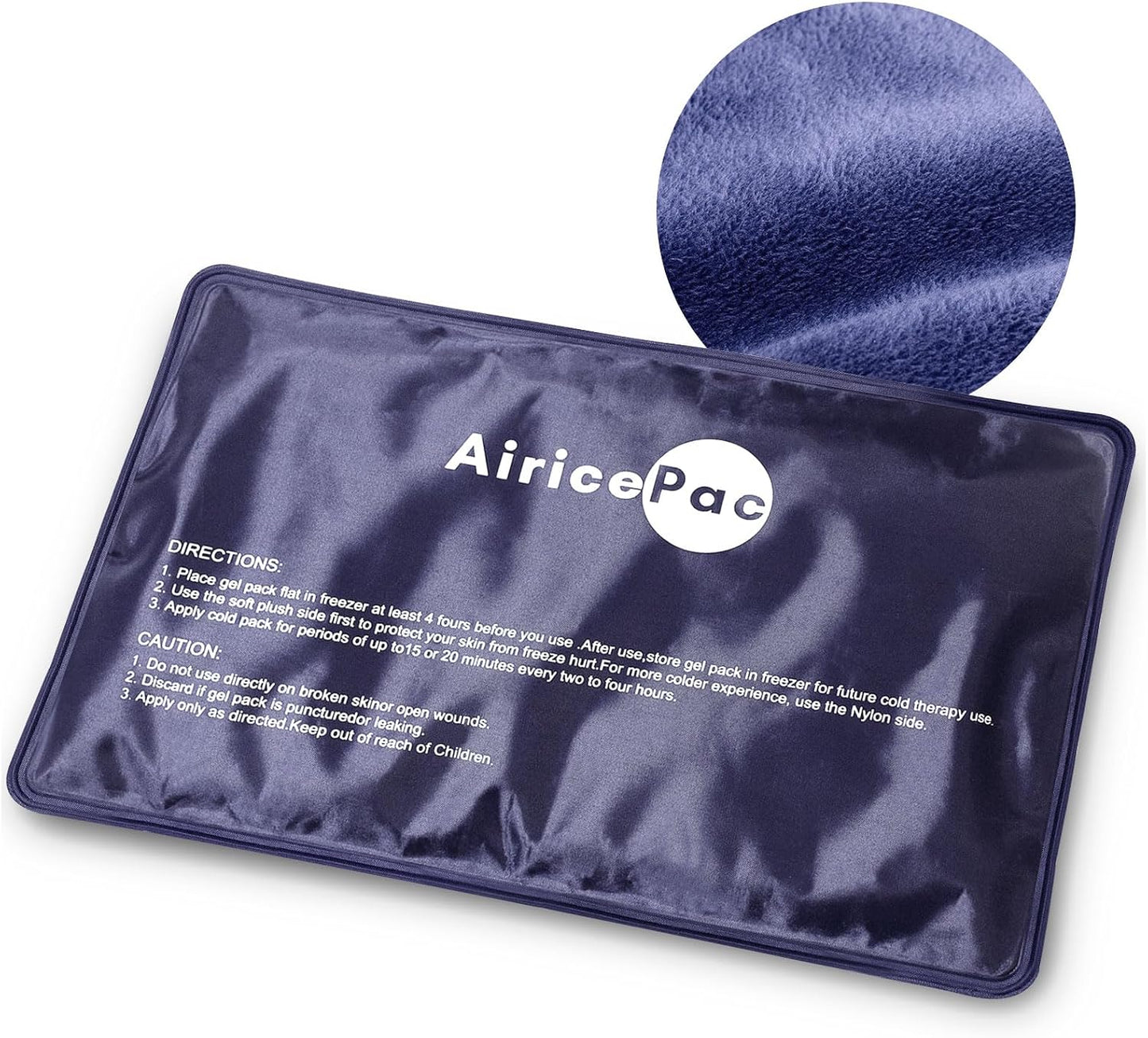 AiricePac Extra Large Gel Flexible Back Ice Packs for Injuries Reusable, 11”x 20” Cold Pack Wrap for Knee Leg Neck Shoulder Hip Back Pain Relief, Cold Compress Therapy for Swelling, Bruises, Surgery