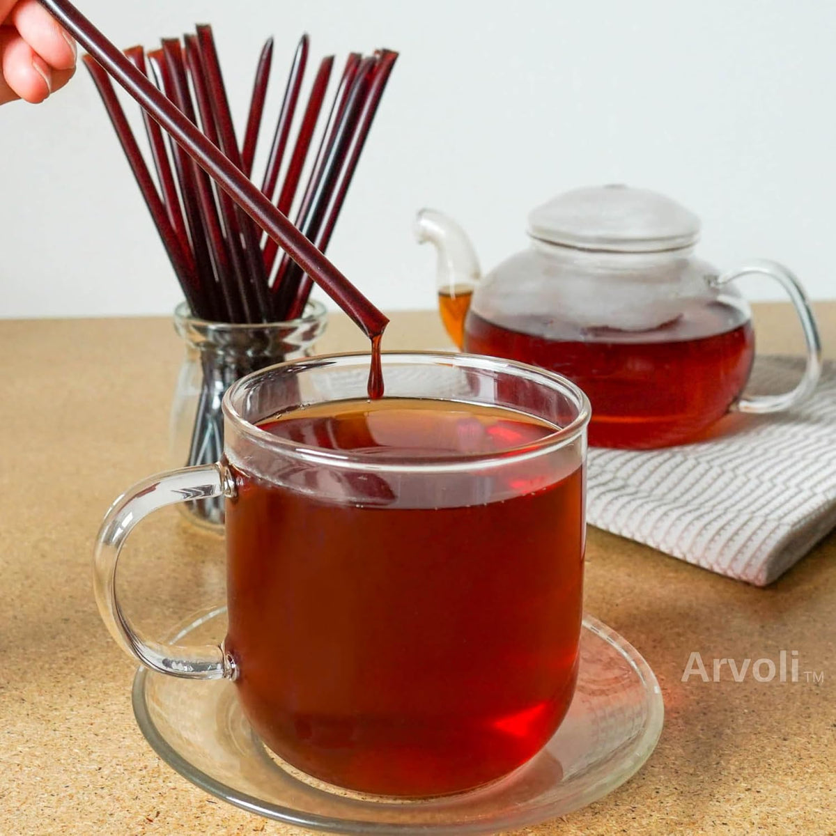 Arvoli Elderberry Honey Sticks for Tea - 50 Pack - Infused Honey with Whole Elderberries - Healthy All Natural Immune Boosters for Adults and Kids - Immune Support