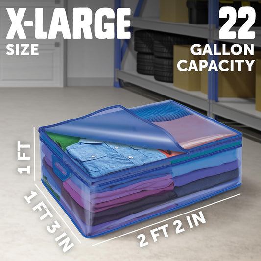 Ziploc Flexible Totes, 22 Gallon X-Large Storage Bags with Zipper, 2 Count