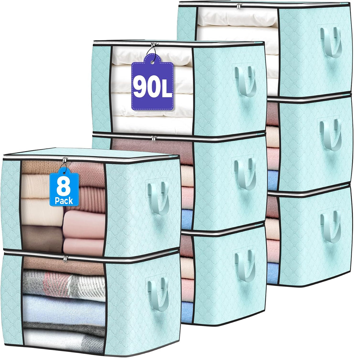 90L Large Storage Bags, Clothes Storage Bins Closet Organizers