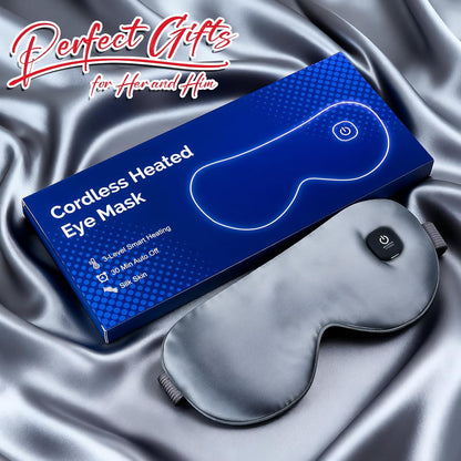 Cordless Heated Eye Mask for Dry Eyes, Rechargeable Heat Sleep Mask, Grey
