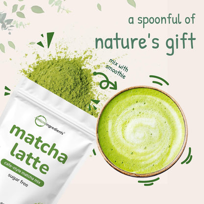 Matcha Latte Powder, 2lbs | Sugar Free Café Style Drink Mix | Sweetened Instant Matcha for Tea, Smoothies, & Iced or Hot Drinks | Natural Caffeine | Non-GMO, Dairy Free