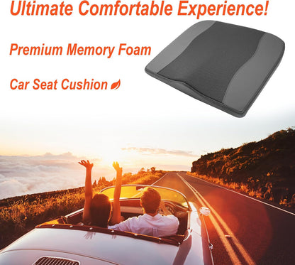 Lofty Aim Car Seat Cushion, Comfort Memory Foam Car Cushions for Driving - Sciatica & Lower Back Pain Relief, Driver Seat Pillow for Auto, Office Chair, Wheelchair - Black