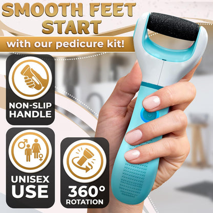 Electric Foot Callus Remover Tool for Dead Skin & Cracked Heels – Battery-Operated Foot Grinder with Replaceable Roller – Pedicure Tools for Feet & Toes – Smooth Feet at Home (Batteries Not Included)