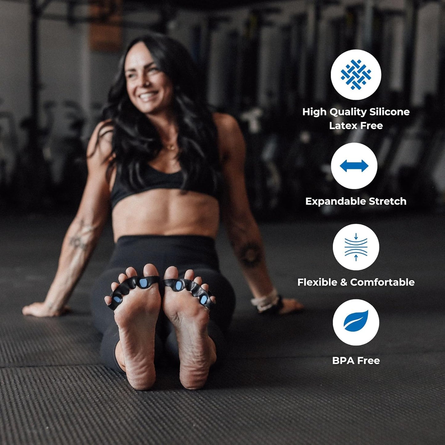 The Toe Spacer from Spacer Mobility, Recovery from the Ground Up, Correct Bunions, Plantar Fasciitis, & Correct Toes | Unisex Therapeutic Toe Spacer - Relieve Foot Pain and Tension | 4-Loop (4-Loop)