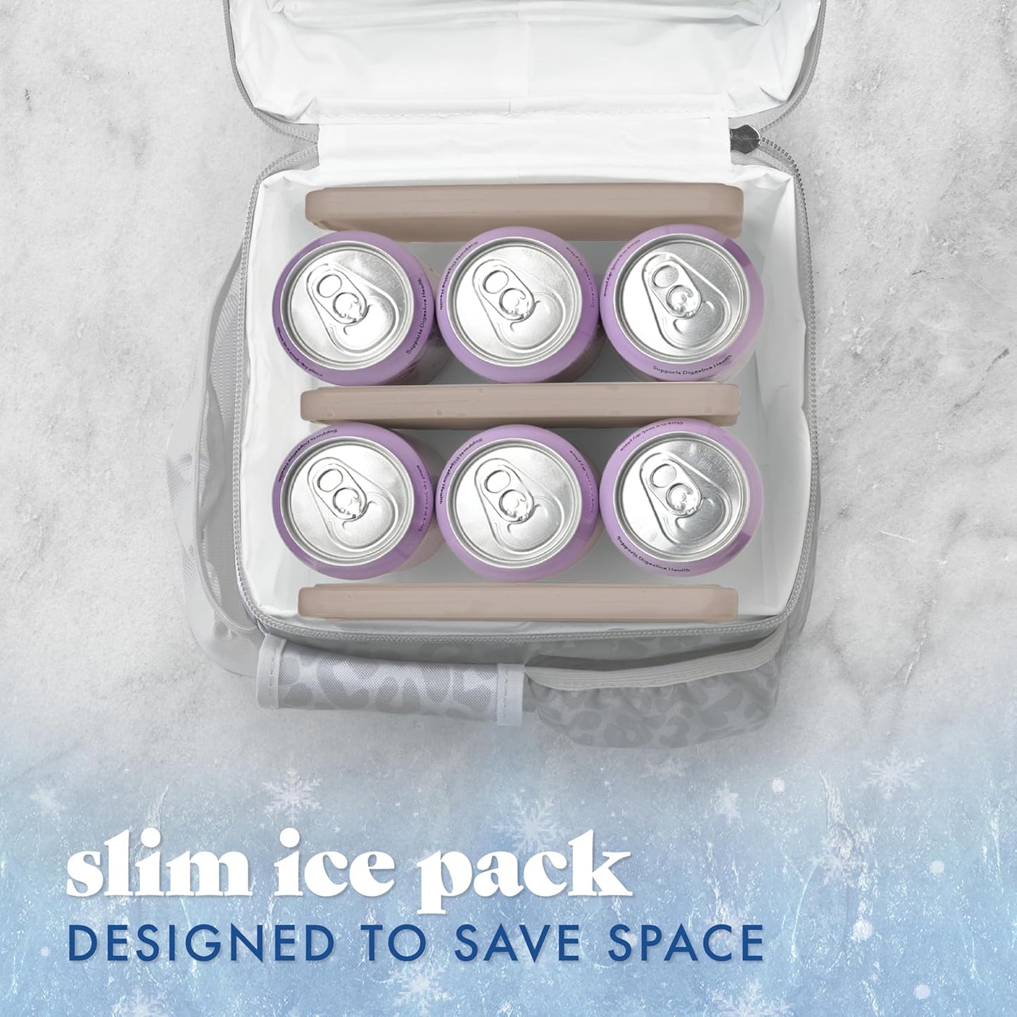 Cool Coolers by Fit & Fresh 4 Pack XL Slim Ice Packs, Quick Freeze Space Saving Reusable Ice Packs for Lunch Boxes or Coolers