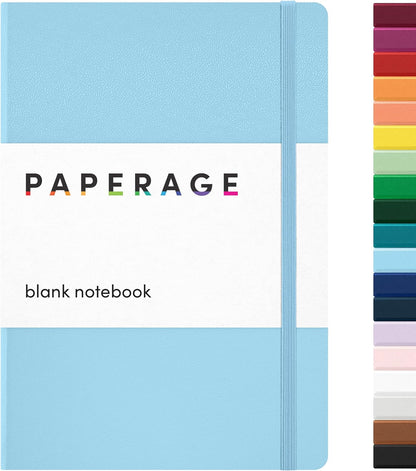 PAPERAGE Lined Journal Notebook, Hardcover Journal for Women & Men, 160 Pages, (5.6 in x 8 in), College Ruled Journaling Notebook for Work, School Supplies & Note Taking, (Black)