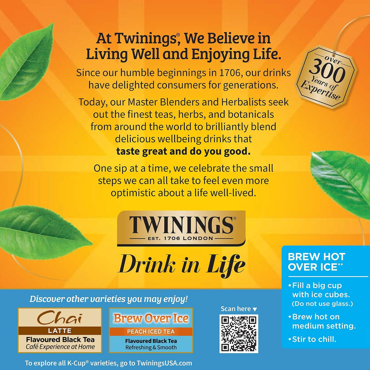 Twinings Brew Over Ice Unsweetened Black Iced Tea 72 K-Cup Pods for Keurig, 12 Count (Pack of 6), Caffeinated