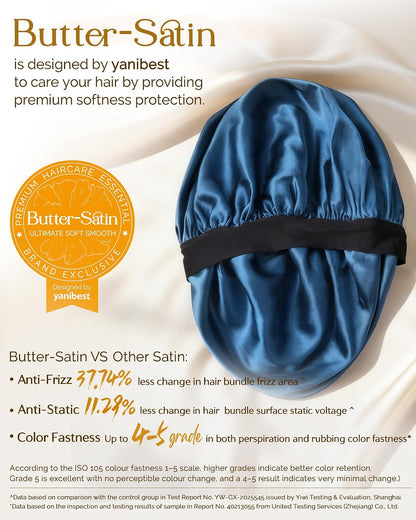 Yanibest Small Satin Bonnet for Men, Hair Bonnet for Short Hair Waves, Stay-on Night Cap, Daily Use for Sleeping Gym Outdoor, Black