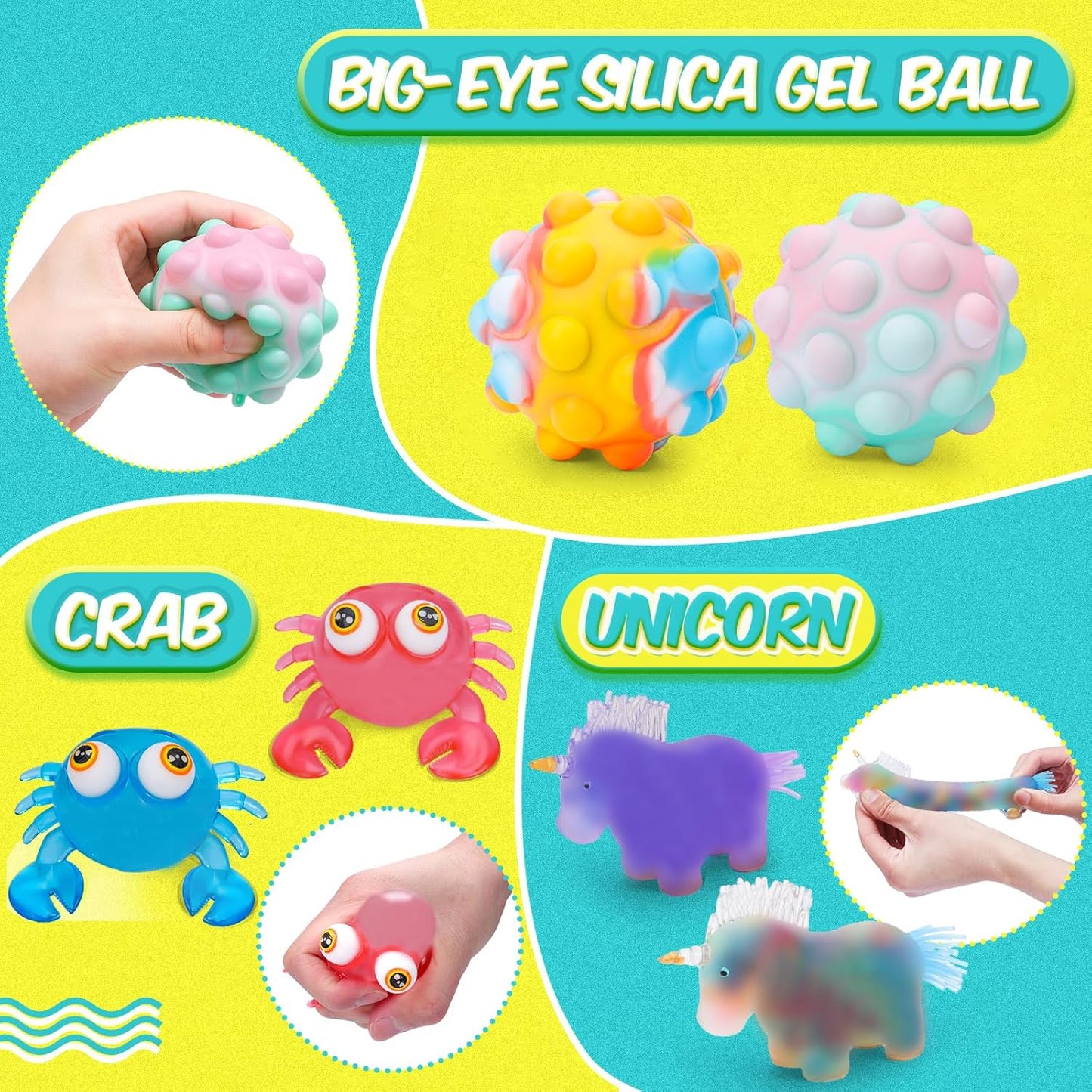36 Pack Stress Balls, Squishy Balls, Squishy Fidget Stress Relief, Squeeze Ball for Adults Stress Relieve, Prize Box for Friends, Party Favors