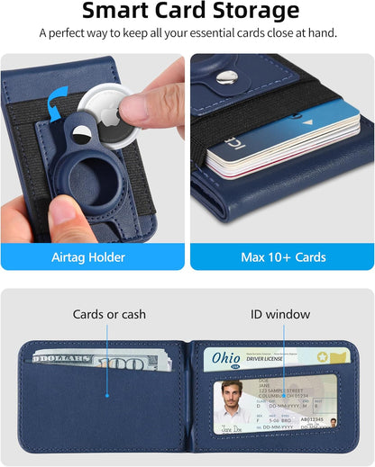 For Magsafe Wallet Stand with Airtag Holder, 10 Cards Holder, RFID Blocking
