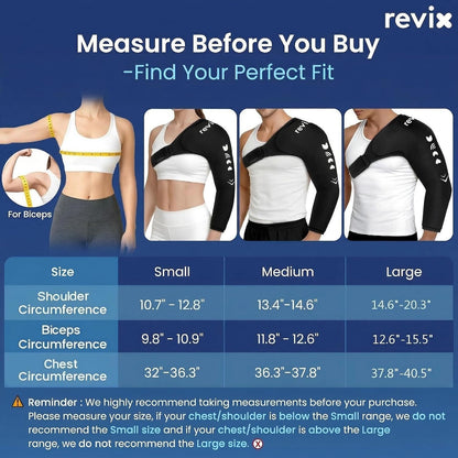 REVIX Arm & Shoulder Ice Pack Wrap for Pitchers, Gel Cold Pack, S