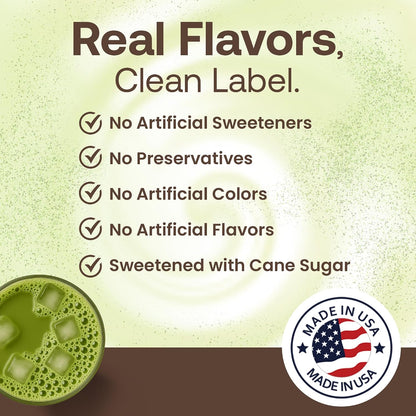 Café Essentials Matcha Green Tea Latte Frappe Mix – No Artificial Colors, Flavors, or Sweeteners – Shelf Stable – 51mg of Caffeine – Great for Hot, Iced, & Frozen Frappes (3.5 lb Bag, 30 Servings)