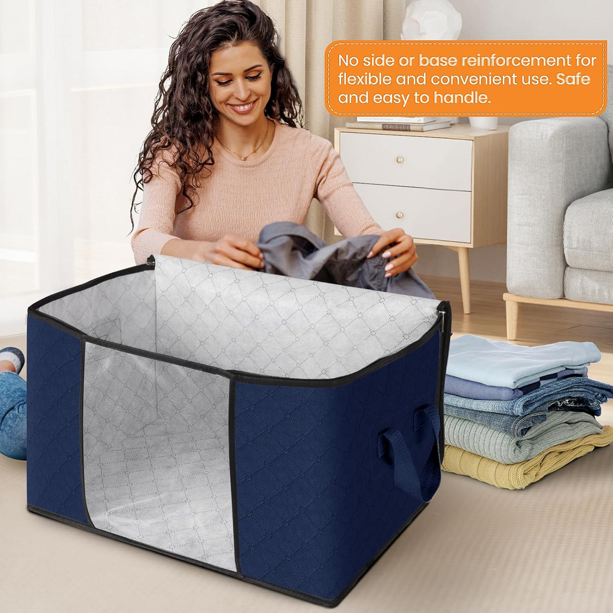 Fab totes Storage Bags for Clothes Blanket Storage Bins with Lids