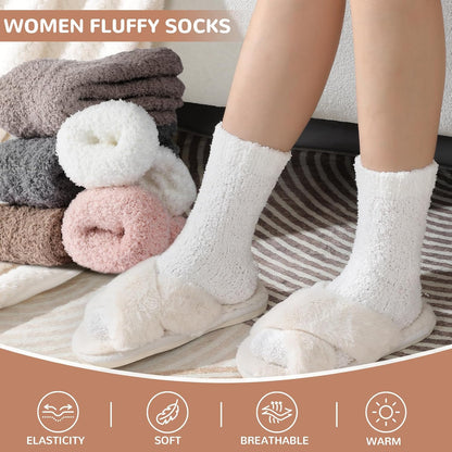 Premillow Womens Fuzzy Socks Fluffy Socks Women Winter Cozy Sock Warm Slipper Home Sleeping Sock for Women